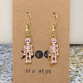 Pink Skeleton Drop Earrings