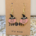 Pastel Pumpkin Witch Drop Earrings
