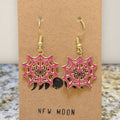 Pink Spiderweb Drop Earrings