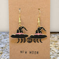 Pink Banded Witch Hat Drop Earrings