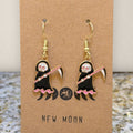 Pink Grim Reaper Drop Earrings