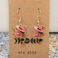 Pink Flying Witch Drop Earrings